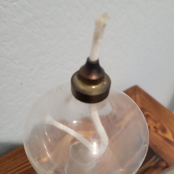 Lot of 5 Vintage - Hand Blown Glass & Assorted Oil Lamps Clear Ambient Romantic - Picture 16 of 16